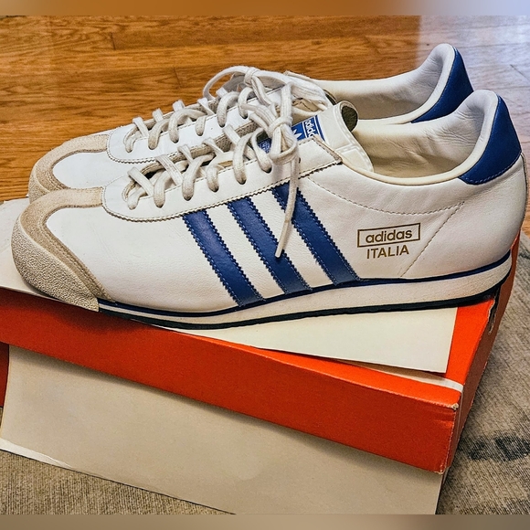 Adidas Italia 74 White Blue Mens Size US 10.5 Adidas Shoes - Picture 1 of 4